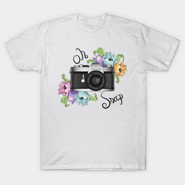 Oh Snap Camera Photography T-Shirt by Designoholic